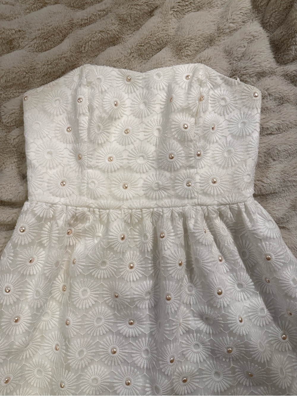Lilly Pulitzer White Strapless Eyelet Daisy Dress - Picture 2 of 7